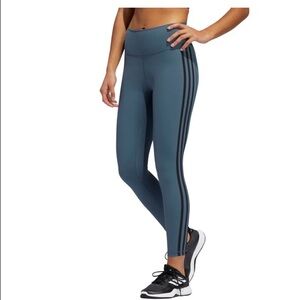 NWOT Adidas Women's BT 2.0 7/8 Tight Teal Black 3 Stripes | Size Medium